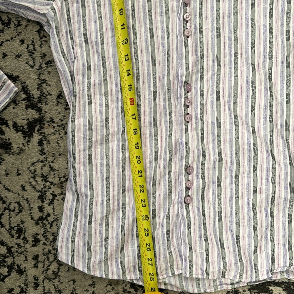 COOGI Luxe EUC Men’s Purple, Lavender, White and Gray Stripped Shirt - Picture 17 of 17